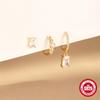 Aretes Geométricos de Diamante de Plata Esterlina S925 Aretes Aretes Juego de Tres Piezas Europeo y Americano Transfronterizo de Venta Caliente Aretes de Nicho Traje para Mujer