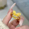Jun Pei com anel de borboleta dupla anel de borboleta de seda da cidade para enviar à namorada para enviar à esposa joias banhadas a ouro
