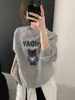 Sudadera con capucha de estilo europeo para mujer, cuello redondo, versión fina, novedad Primavera/Otoño 2026, superventas, diseño holgado, elegante, forrada de forro polar, top superventas