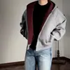 Cárdigan de color liso estilo "old money" con cremallera, unisex, nueva colección primavera/otoño, corte chic y relajado, longitud corta, mangas largas, moda masculina