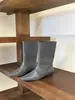 Botas de tacón grueso estilo coreano con tejido y punta cuadrada, hasta la pantorrilla, para mujer, nuevo diseño otoño e invierno 2026, botines únicos, botas de moda para calzar sin cordones