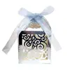 Caja de dulces hueca con diseño de corazón de Amazon azul real caja de embalaje de dulces para bodas fábrica en stock venta al por mayor