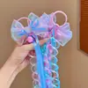 Faixa de Cabelo com Trança e Laço Doce e Legal para Meninas Pequenas, Corda de Cabelo Trançada em Degradê com Sino, Acessório de Cabelo Trançado para Meninas