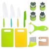 Tabla de cortar de plástico para niños, cuchillo de frutas dentado, cuchillo de pan, cuchillo de fruta de plástico para niños de jardín de infantes, no daña las manos