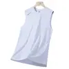 Nuevo Chaleco de Seda Helada de Verano para Hombre Secado Rápido Transpirable Manga Corta Deporte Fitness Sin Mangas Holgado Talla Grande Camiseta