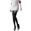 Pantalones de Punto Japonés Falsos de Cintura Alta Hasta la Rodilla Medias de Seda Finas para Mujer Negro y Blanco Terciopelo Falso Largo para Muslo