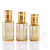 Botella octagonal electroplateada transfronteriza para aceites esenciales estilo de Medio Oriente con rollerball botella de vidrio para decantar perfume botella vacía rollerball para aceites esenciales de masaje