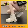 Botas Martin Pretas para Mulheres, Moda Inverno 2026 Novo Estilo de Rua Botas Curtas, Design Doce e Cool, Botas de Meia-Estação para Primavera e Outono