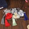 Bolsita Redonda Antigua Hanfu para Llevar Bolsa Vacía Estilo Nacional Bordado Borla Bolsas Flor Carro Colgante Bolsa Hoja de Loto