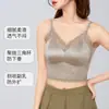 Fábrica de Lencería Shantou Stock Disponible Camisola de Satén con Encaje Ropa Interior para Mujer Cómoda Hermosa Espalda Chaleco Integrado Sujetador Primavera Verano