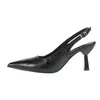 Comercio Exterior Europeo y Americano Moda Transfronteriza Elegantes Zapatos de Tacón Alto con Punta Nueva Colección Sandalias de Tacón Alto Stiletto con Tira Trasera y Punta Cerrada
