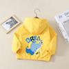 Jaqueta Cartoon para Meninos Primavera e Outono 2025 Novo Estilo Jaqueta com Capuz Casual Tendência Infantil para Meninos
