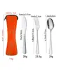 Amazon Vajilla Portátil Acero Inoxidable Cuchara Tenedor Cuchara Tenedor para Estudiantes Palillos Cuchillo para Viaje Camping Tenedor Cuchara Juego
