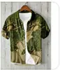 2024 Lançamento Estação Independente Transfronteiriço Elemento Carpa Impressão Digital 3D Camisa Solta Tendência Manga Curta Top Masculino