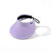 Envío Gratis Sombrero de Sol para Verano para Mujer Anti-UV para Ciclismo Ala Ancha Cubre Rostro Plegable Parte Superior Abierta Sombrero de Sol