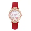 Reloj de mujer de moda en forma de corazón, reloj específico para exámenes, personalizado, simple y elegante, incrustado de diamantes, reloj de cuarzo para estudiantes mujeres, al por mayor