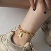 Europa y Estados Unidos joyería de moda transfronteriza personalidad moda hueco cadena de metal tobillera temperamento vintage pequeña cerradura joyería para el pie