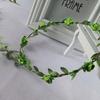 Temu Amazon Suministro Caliente Estilo Pastoral Diadema de Viaje Set para Niños Tocado DIY Guirnalda Guirnalda de Papel de Hoja Verde 9 Flores