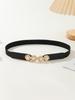 Cinto fino de couro PU feminino para terno, moderno, versátil, corrente decorativa para cintura de vestido, acessórios que marcam a cintura, cinto da moda do Instagram
