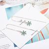 Línea de Oreja para Mujer Estilo Coreano Copo de Nieve Pendiente Colgante Línea de Oreja Popular en Internet Tendencia Joyería Sentido del Diseño Nicho Frío Línea de Oreja para Mujer