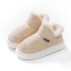 Zapatos de Algodón Impermeables Ultraligeros para Mujer, Zapatos de Casa para Interior, Talón con Forro de Lana, Pantuflas Gruesas de Algodón Lunar para Uso Exterior, Suela Antideslizante Cálida Suave