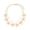 Conjunto de Dos Piezas de Estilo Resort Costero Collar con Perlas de Imitación Plisado Estrella de Mar con Cuentas Estilo Nicho Europeo y Americano Collar de Alta Gama