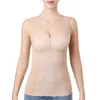 Chaleco térmico para mujer con almohadillas en el pecho, forro polar, engrosado, sin costuras, lencería sexy, se puede usar como prenda exterior, camiseta interior auto-calentable para otoño e invierno