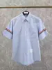 22 anos primavera e verão TB Oxford manga longa carcela fita dupla braçadeira camisa branca camisa de manga curta
