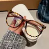 Armazón de Gafas para Mujer con Lente Anti-Luz Azul Tr90, Armazón Cuadrado Retro Personalizado, Espejo Liso, Patas con Textura de Madera Estilo Coreano, Armazón para Gafas de Miopía