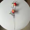 Fruta Vermelha Fruta da Fortuna Decoração de Flores Artificiais Decoração de Flores Falsas Sala de Estar Flor Decorativa Azevinho Sala de Estar Mesa de Jantar Arte de Flores Tradicional Vermelho