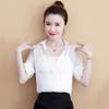 Blusa de gasa elegante de verano, holgada, con cuello en V y manga corta, estilo occidental, fina, transpirable, con protección solar, que cubre el vientre para mujer.