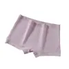 Ropa interior de algodón puro para niñas y estudiantes, talla grande, shorts de seguridad de corte plano, Panties de cuatro esquinas anti-exposición para mujer