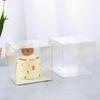 En Stock Caja Transparente de 4 pulgadas para Pastel tipo Carterita Cuadrada para Empaque de Pastel de Mousse Caja para Empaque de Repostería Venta al Mayoreo con Bandeja Inferior