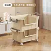Estante de almacenamiento para cocina, cesta de almacenamiento multicapa con apertura grande, estante apilable para verduras, carrito de almacenamiento con ruedas