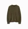 Lana de Cachemira Seda de Morera Tejido Cepillado Lentejuelas 26 Otoño Invierno Nuevo Estilo Perezoso Holgado Cuello Redondo Jersey de Punto