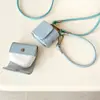 Para Estojo Protetor de Fone de Ouvido AirPods 4 Estojo de Couro Business Apple 1ª/2ª Geração Pro2 Cordão Bluetooth Sem Fio de Cor Sólida