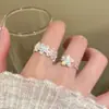 Anillo Dopamina Flor Dulce Simple Ins Diseño de Nicho Alto Gama Dedo Índice Ajustable Anillo Versátil