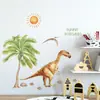 Mup1859 Dinosaurio Acuarela Planta de Dinosaurio Pegatinas de Pared Habitación de Niños Decoración de Fondo de Educación Temprana Transfronterizo Removible