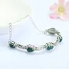 Pulsera de Calabaza de Jade Natural Grado A Guan Yu Joyería de Cuentas de Jade Azul Agua Venta al por Mayor en Vivo de Comercio Electrónico S5060205