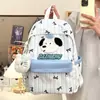 Mochila de viaje de verano de dibujos animados muy elegante y linda con un diseño de gatita Kitty Cat con temática de bosque, fresco y femenino