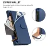 Funda de cuero con cremallera cruzada de color sólido para Apple 18 Pro Max, aplicable transfronteriza, ranura para tarjetas multifuncional, cubierta con soporte anticaída