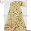 Vestido bordado plano com miçangas flor fina não elástico fio transparente vestido de noiva renda Europeu e Americano vestido sereia tecido com lantejoulas