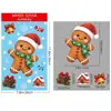 Decoraciones navideñas: hombre de jengibre, muñeco de nieve, copos de nieve, pegatinas de cristal, decoraciones para fiesta de Navidad, calcomanías electrostáticas de Santa Claus.