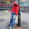 Estilo de Rua Americano de Inverno Y2K Gótico Jeans de Perna Reta Moda Ins Tendência Retro Novo Estilo Inverno 2025