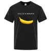 Camiseta de Verano para Hombre Alta Calidad 100% Algodón Puro Estampado Divertido de Plátano Holgada Cuello Redondo Manga Corta Casual para Hombre
