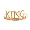 Diadema de corona de cumpleaños KING para hombre más vendida transfronteriza, tocado para disfraz de fiesta con traje incrustado de diamantes