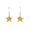Pendientes de flor de naranjo con pasador de plata 925 pendientes simples retro europeos y americanos para mujer estilo frío al por mayor