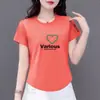 Camiseta de Moda de Comercio Exterior Transfronterizo para Mamás, Top de Verano para Mujer de Manga Corta, Estilo Coreano Nuevo, Moderno, Holgado, que Oculta la Figura