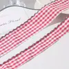 Cinta a Cuadros con Borde Arrugado DIY Accesorios para el Cabello Decoraciones de Moño Cinta de Encaje Colorida Cinta para Envolver Pasteles Flor
