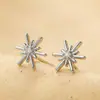 Pendientes de Estrella Transfronterizos de Amazon, Elegantes Pendientes Pequeños Brillantes de Estrella de Ocho Puntas, Versátiles para el Trabajo, Joyería de Moda Europea y Americana
